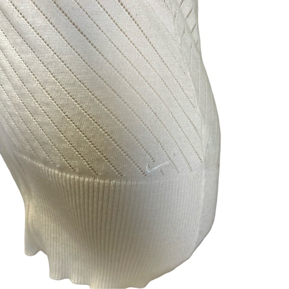 Women's Nike Golf Knit Short-Sleeve Wool-Blend Zip-Up Cardigan Cream Size Small - Picture 9 of 11